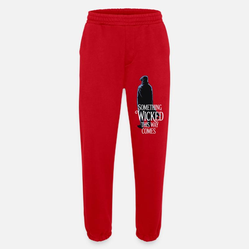 Dunkle Kapuzenfigur mit Zitat - Heavyweight Jogginghose - made by SPREAD  - Rot