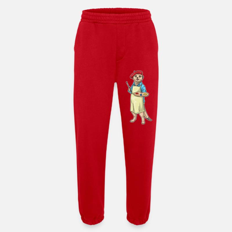 Erdmännchen Maler Pinsel Malen - Heavyweight Jogginghose - made by SPREAD  - Rot
