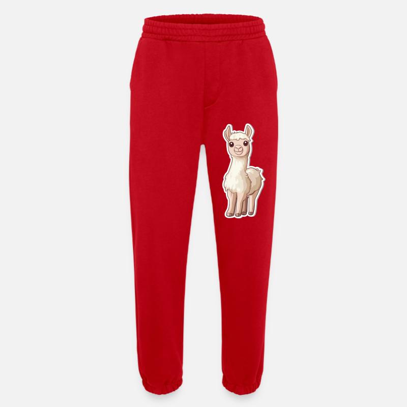 Lama Alpaka Llama Tier Geschenk - Heavyweight Jogginghose - made by SPREAD - Rot