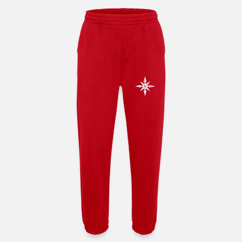 Kompass Stern - Heavyweight Jogginghose - made by SPREAD  - Rot