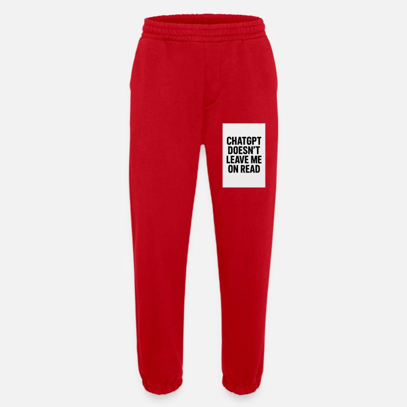 Powerful ChatGPT humor imprint - Heavyweight Jogging Pants - made by SPREAD  - red