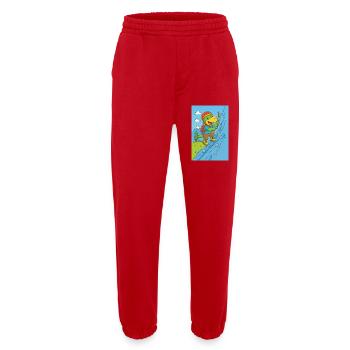Petites montées de dinosaures - Pantalon de jogging bio épais fabriqué en UE - rouge - Devant