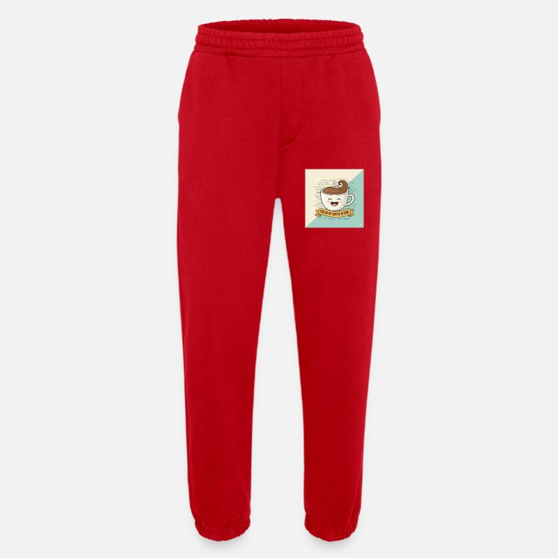 Happy Coffee Mug and Code - Heavyweight Jogging Pants - made by SPREAD - red