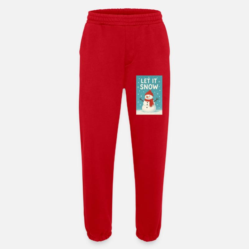 Let It Snow Snowman Design - Heavyweight Jogginghose - made by SPREAD  - Rot