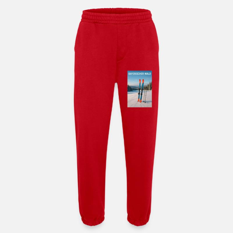 Bavarian Forest Skiing Experience - Heavyweight Jogging Pants - made by SPREAD  - red
