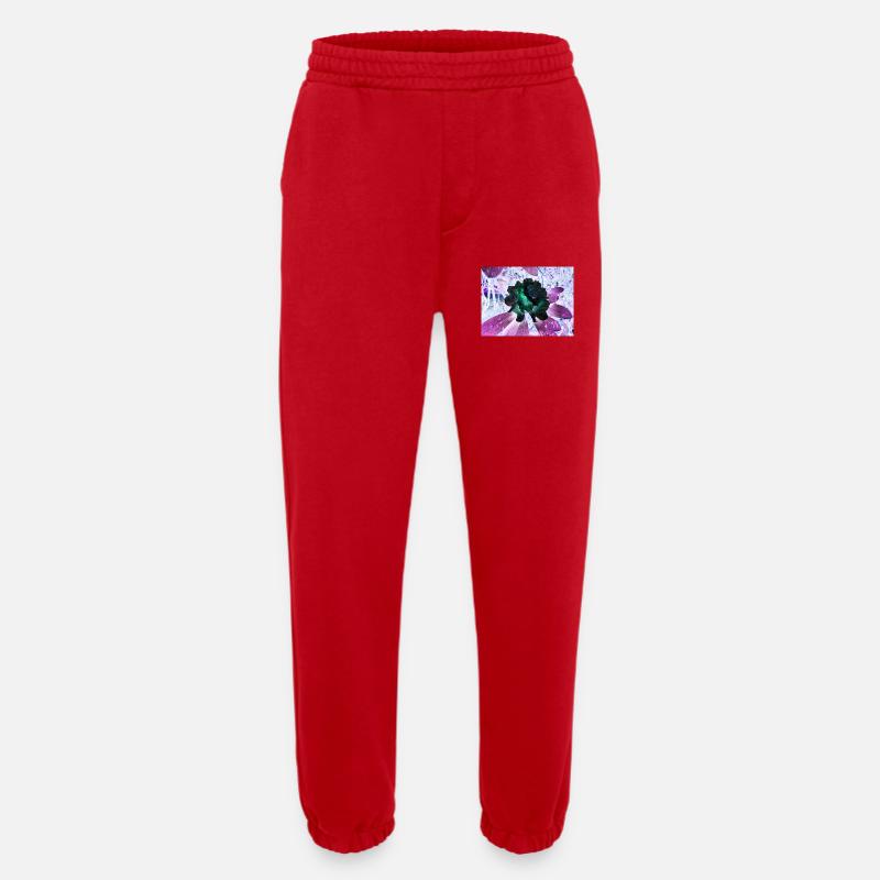 Disposition Hyperflora de Neonblumen - Pantalon de jogging bio épais fabriqué en UE - rouge