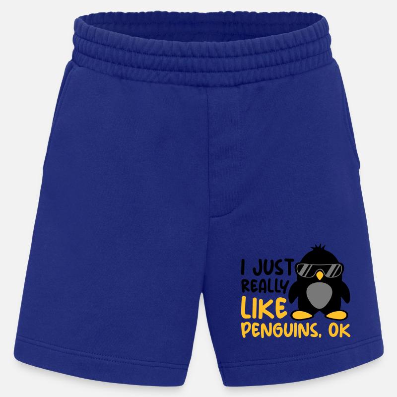 J’aime juste les pingouins - Short bio épais fabriqué en UE - Iconic Blue