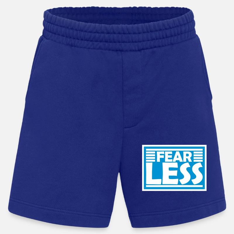fearless Text Quote Design - Heavyweight Shorts - made by SPREAD - Iconic Blue