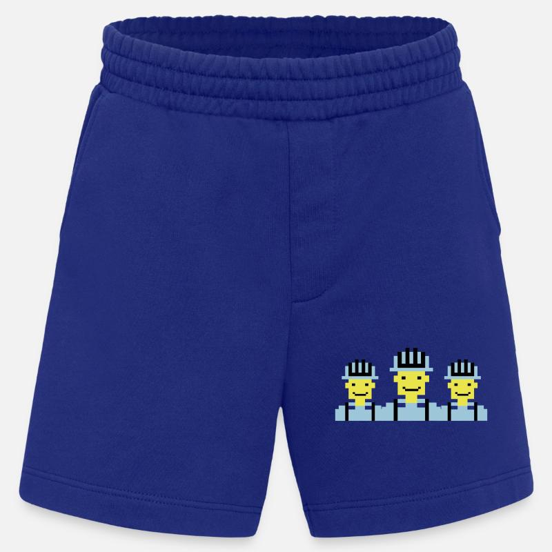 bauarbeiter pixel 02 - Heavyweight Shorts - made by SPREAD  - Iconic Blue