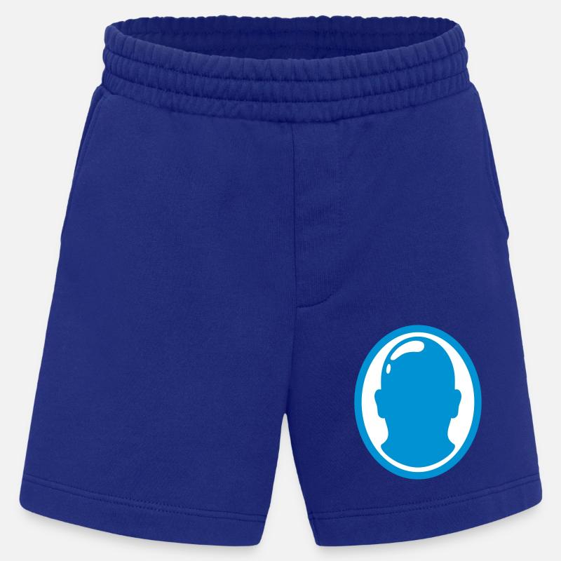 Conception du logo Bald Man - Short bio épais fabriqué en UE - Iconic Blue
