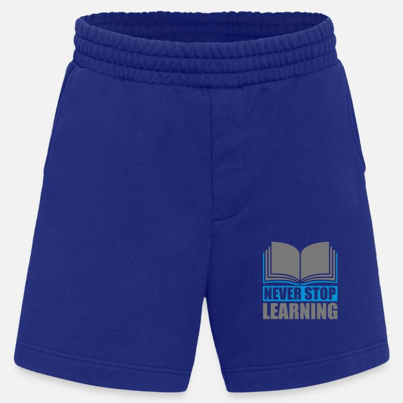 never stop learning quote - Heavyweight Shorts - made by SPREAD  - Iconic Blue