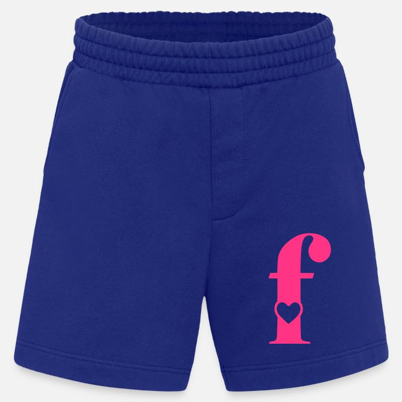 Buchstabe f Anfangsbuchstabe mit Herz - Heavyweight Shorts - made by SPREAD  - Iconic Blue