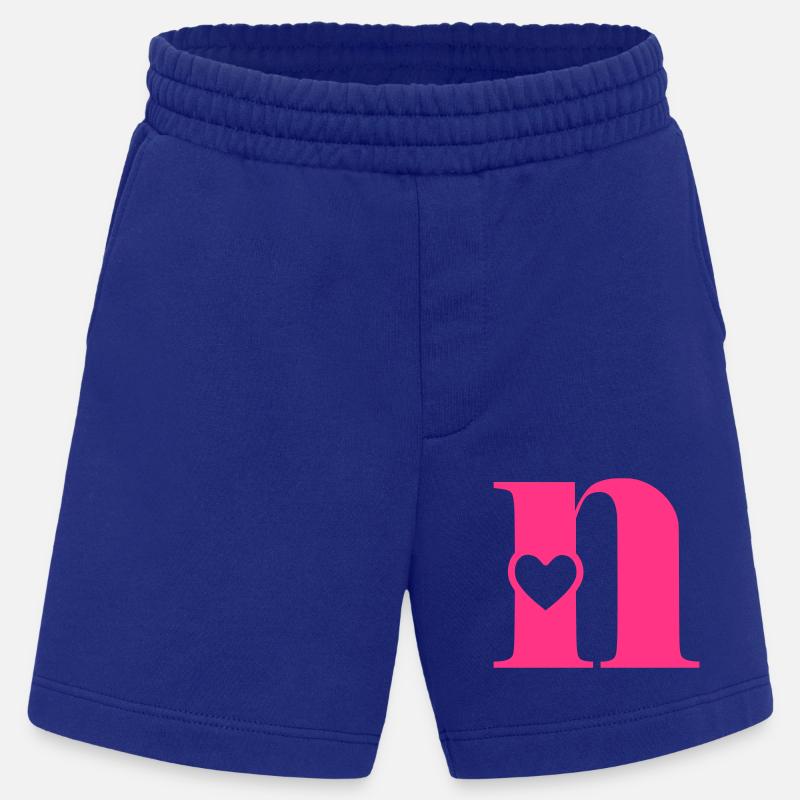 Buchstabe n Anfangsbuchstabe mit Herz - Heavyweight Shorts - made by SPREAD  - Iconic Blue