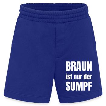 Braun ist nur der Sumpf - Heavyweight Shorts - made by SPREAD  - Iconic Blue - Vorne