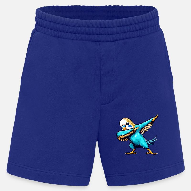 Cool Budgie Dabbing Comic - Heavyweight Shorts - made by SPREAD  - Iconic Blue