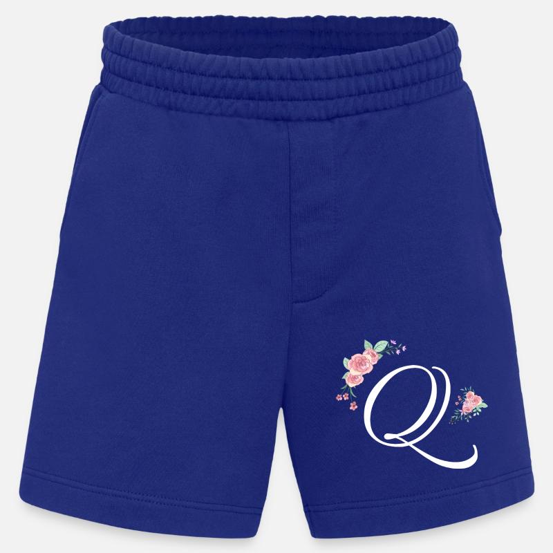 Lettre q fleurs - Short bio épais fabriqué en UE - Iconic Blue