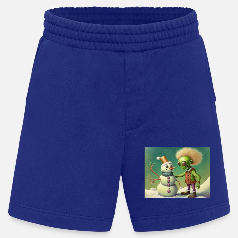 Alien baut einen Schneemann - Heavyweight Shorts - made by SPREAD  - Iconic Blue
