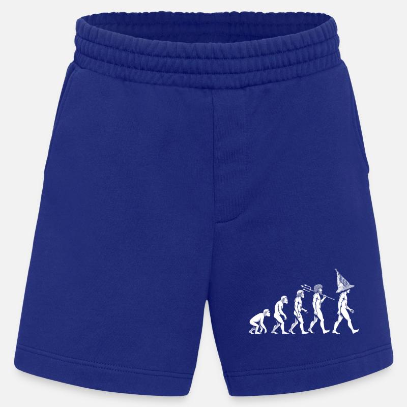Steampunk Evolution mit Aluhut - Heavyweight Shorts - made by SPREAD  - Iconic Blue