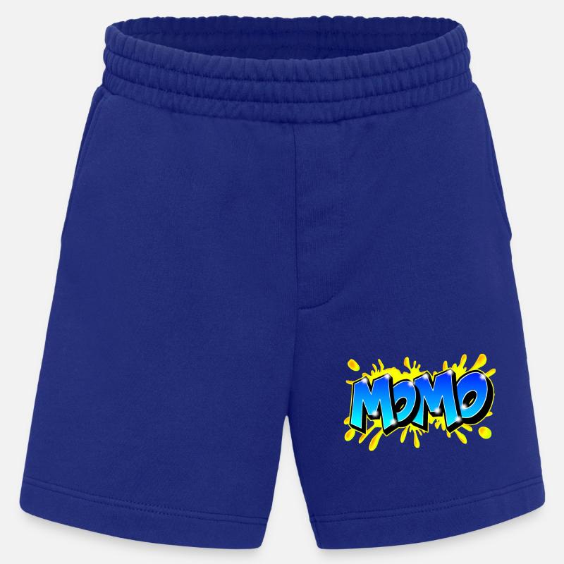 Graffiti Name MOMO printable on evrything - Heavyweight Shorts - made by SPREAD  - Iconic Blue