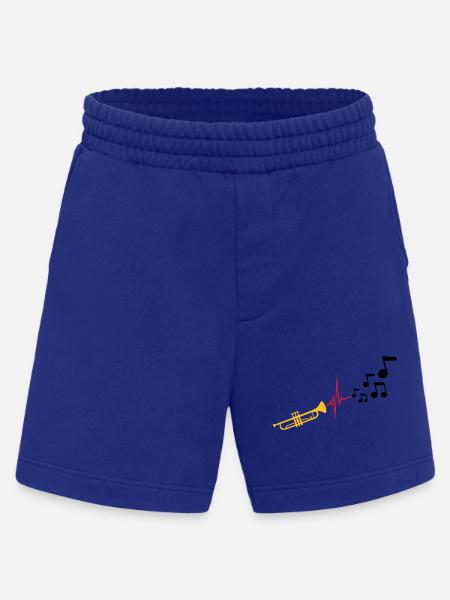 Notes Heartbeat Trumpet - Heavyweight Shorts - made by SPREAD  - Iconic Blue