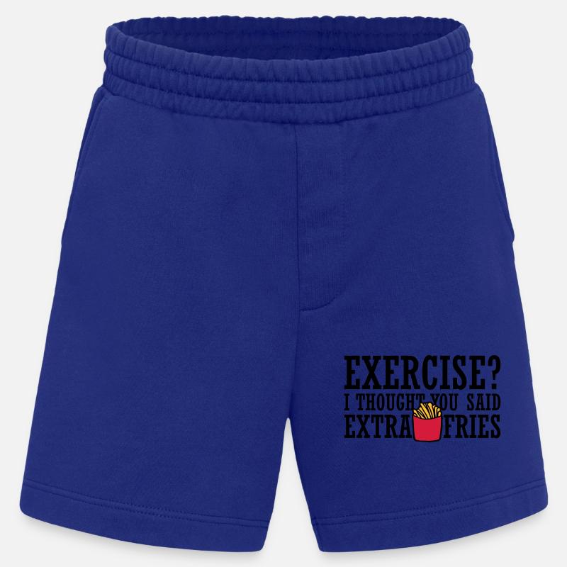 Exercise Extra Fries Zitat - Heavyweight Shorts - made by SPREAD  - Iconic Blue