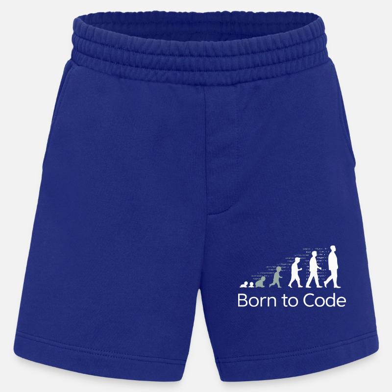 BORN TO CODE - Heavyweight Shorts - made by SPREAD  - Iconic Blue