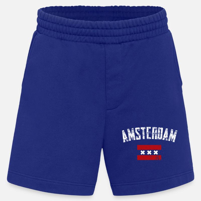 Amsterdam Bold Crest Tee - Heavyweight Shorts - made by SPREAD  - Iconic Blue