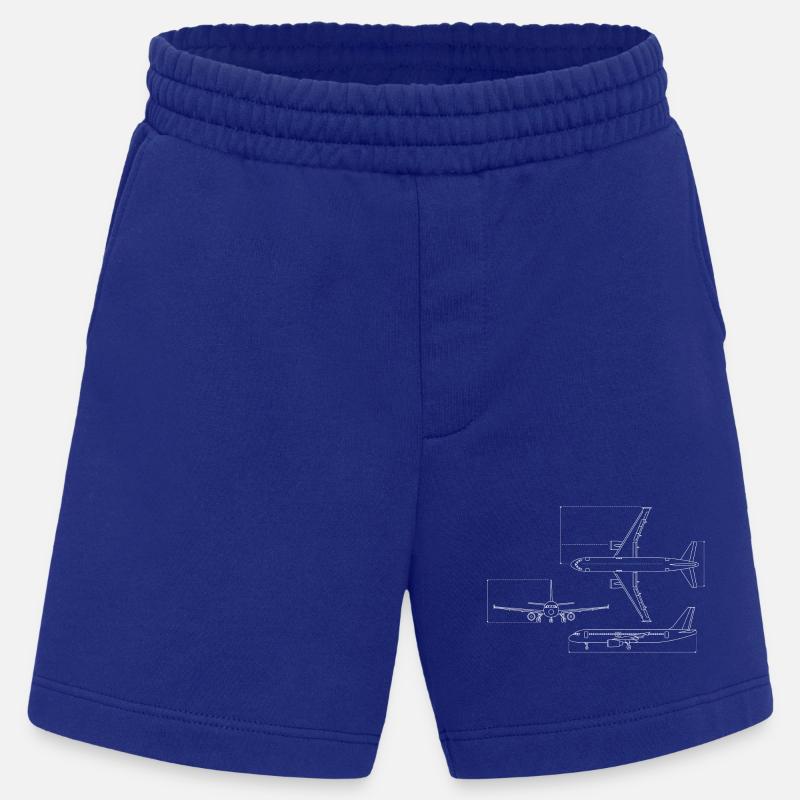 Dessin technique du plan d’avion - Short bio épais fabriqué en UE - Iconic Blue