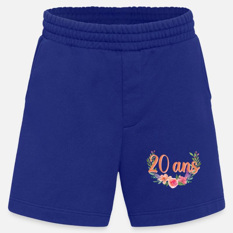 20 ans Floral Script - Short bio épais fabriqué en UE - Iconic Blue