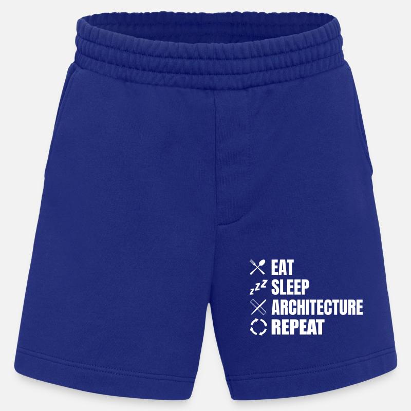 Eat Sleep Architecture Répéter - Short bio épais fabriqué en UE - Iconic Blue