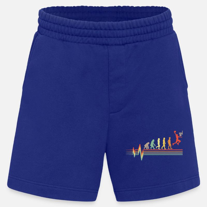 Basketball Evolution Retro EKG Herzschlag Geschenk - Heavyweight Shorts - made by SPREAD  - Iconic Blue