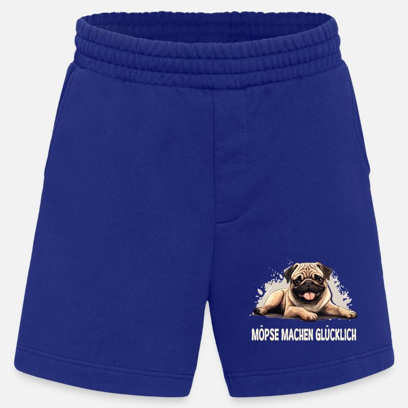Glück ist… ein Mops im Leben! - Heavyweight Shorts - made by SPREAD  - Iconic Blue