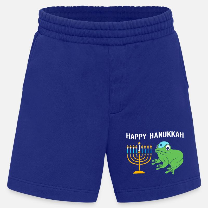 Hanoukka Hanoukka Hanoukka Grenouille - Short bio épais fabriqué en UE - Iconic Blue