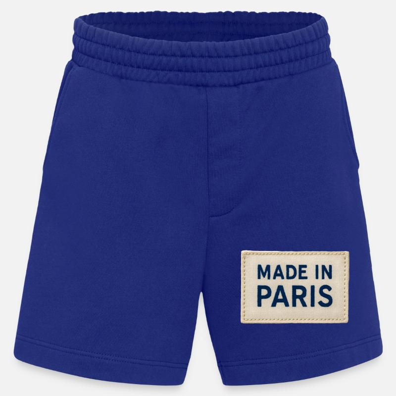 Made in Paris Fabric Patch - Heavyweight Shorts - made by SPREAD  - Iconic Blue