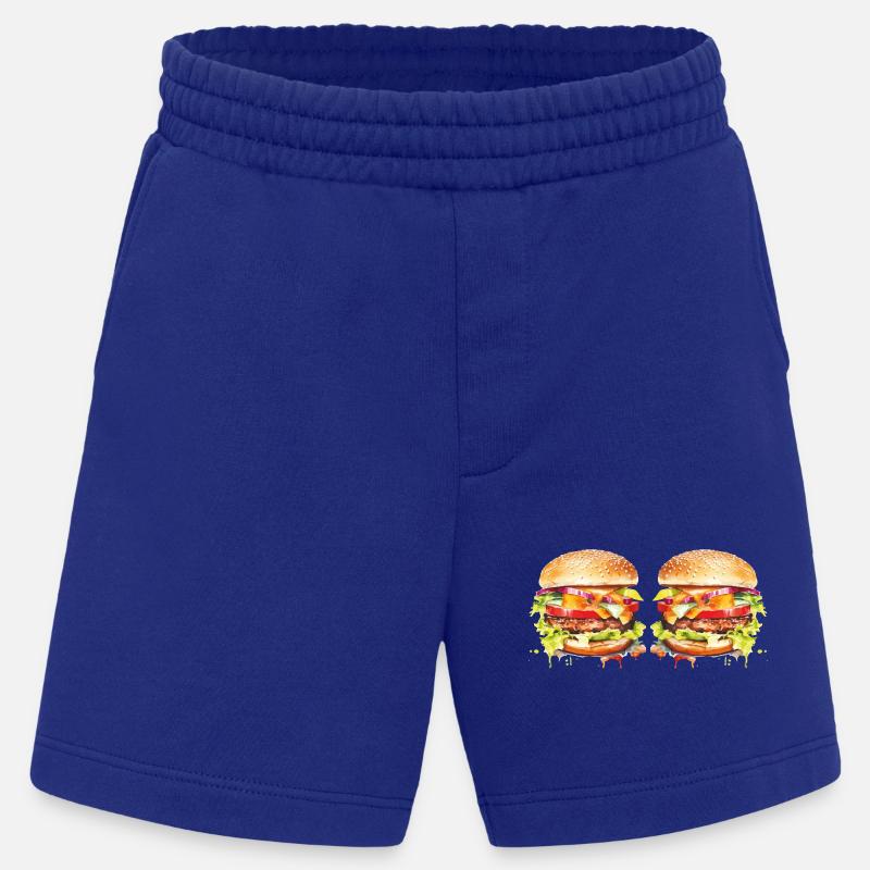 Explosion de l’aquarelle de Burger - Short bio épais fabriqué en UE - Iconic Blue