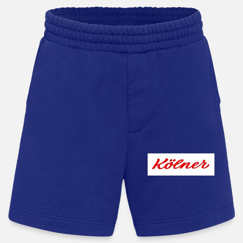 Kölner Roter Script-Logo Print - Heavyweight Shorts - made by SPREAD  - Iconic Blue