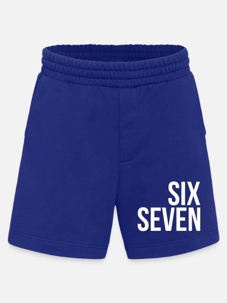 67 "six seven" text - Heavyweight Shorts - made by SPREAD - Iconic Blue