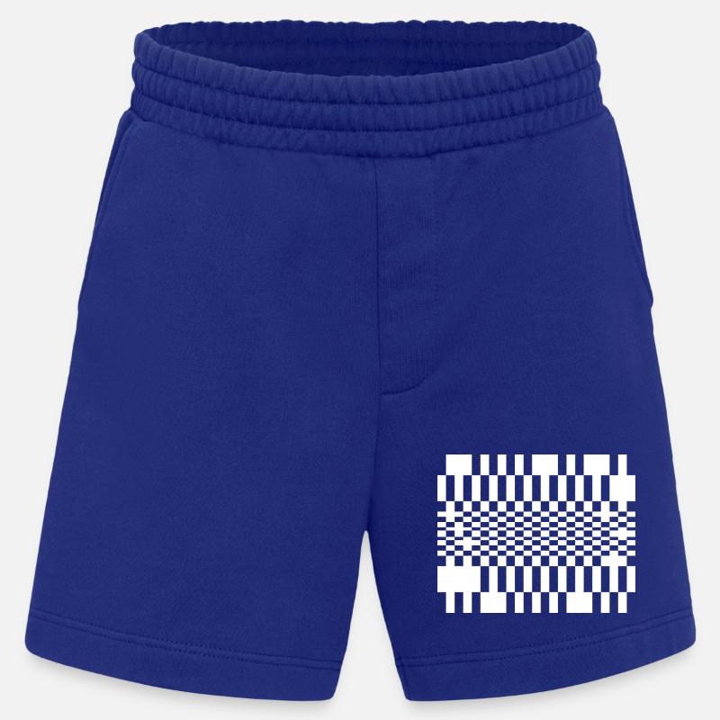 Optic Wave Grid - Heavyweight Shorts - made by SPREAD  - Iconic Blue