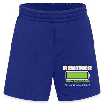 Rentner Akku 45 Jahre geladen - Heavyweight Shorts - made by SPREAD  - Iconic Blue - Vorne