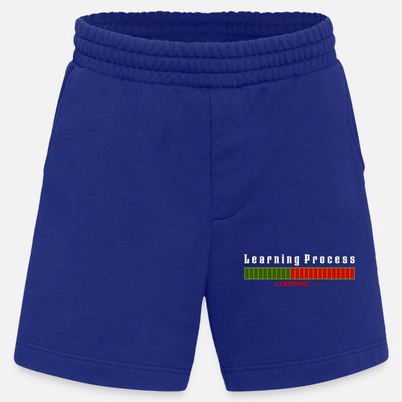 Learning Process Loading black shirt - Heavyweight Shorts - made by SPREAD  - Iconic Blue