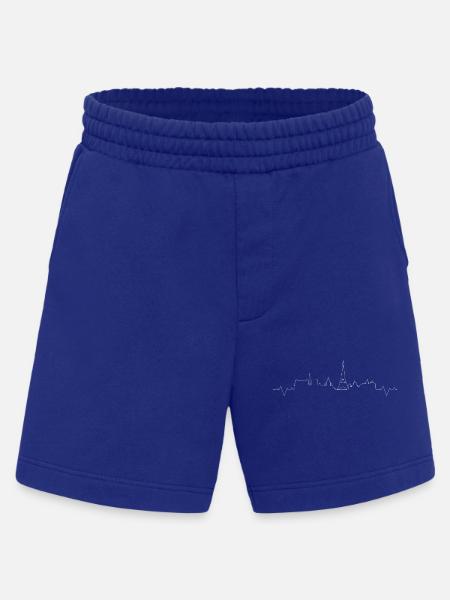 Paris Skyline Heartbeat Line - Heavyweight Shorts - made by SPREAD - Iconic Blue