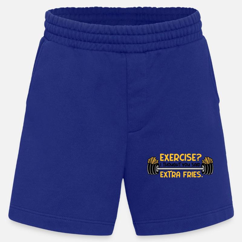 Exercise Extra Fries Zitat - Heavyweight Shorts - made by SPREAD  - Iconic Blue