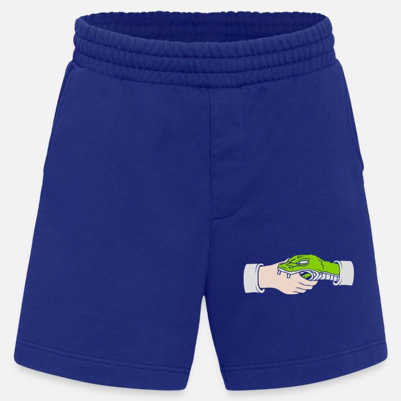Greeting Handshake Snake Bites - Heavyweight Shorts - made by SPREAD  - Iconic Blue