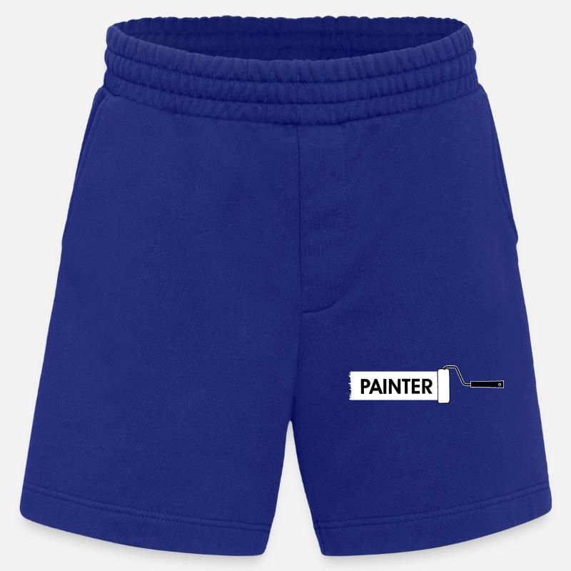 Paint roller with white paint - Heavyweight Shorts - made by SPREAD  - Iconic Blue