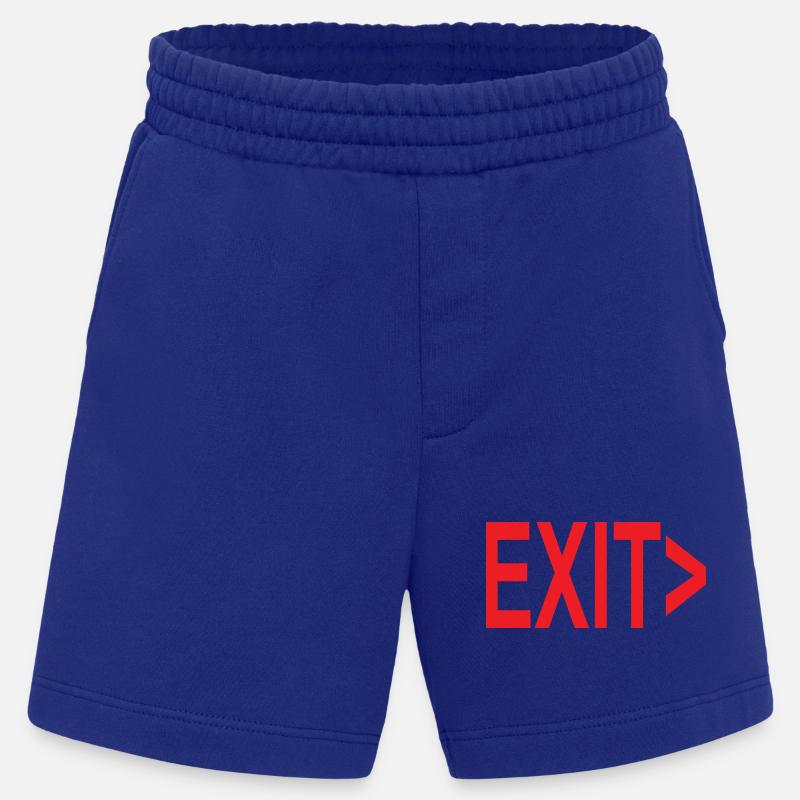 Exit / Exit / Emergency Exit - Heavyweight Shorts - made by SPREAD  - Iconic Blue