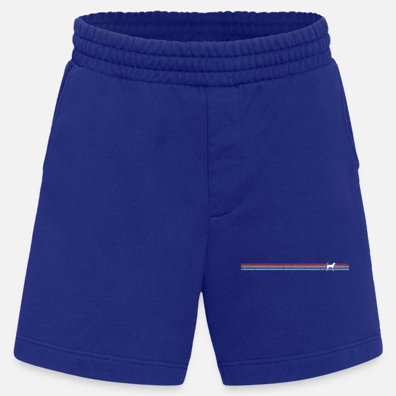 Silhouette de chien sur rayures - Short bio épais fabriqué en UE - Iconic Blue
