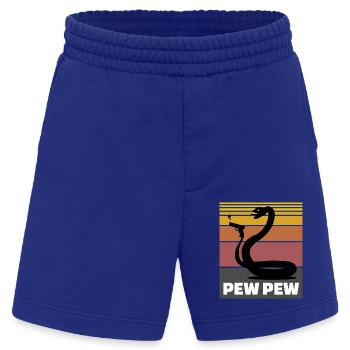 Schlange Pew Pew Geschenk - Heavyweight Shorts - made by SPREAD  - Iconic Blue - Vorne