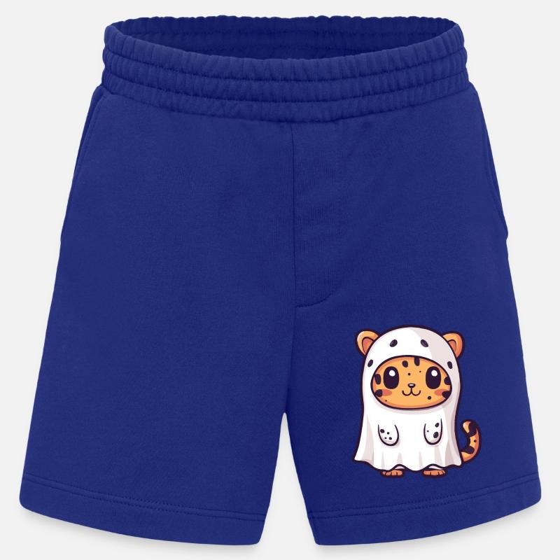 Leopard Halloween Comic Ghost - Heavyweight Shorts - made by SPREAD  - Iconic Blue