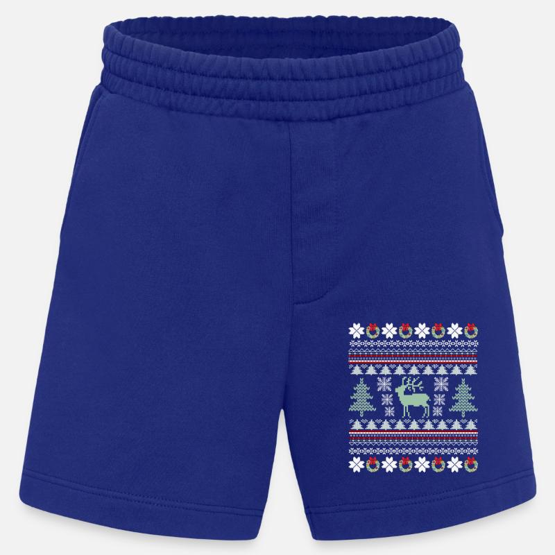 Retro Christmas Pattern - Heavyweight Shorts - made by SPREAD  - Iconic Blue