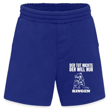 Ringer Wrestling lustige Geschenk Spruch Ringen - Heavyweight Shorts - made by SPREAD  - Iconic Blue - Vorne